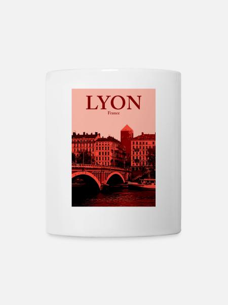 Skyline de la ville de Lyon - Mug blanc - blanc