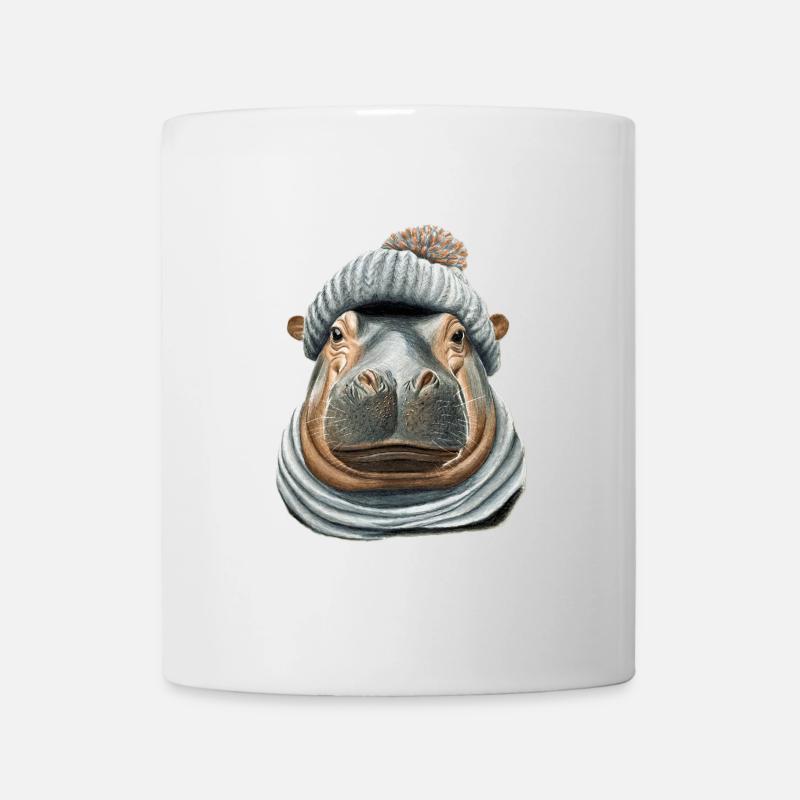 Nilpferd Pudelmütze - Tasse - Weiß