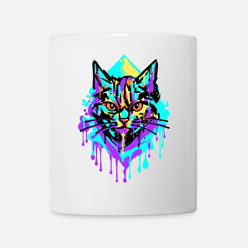 Chat Art Street Art Graffiti Dessin - Mug blanc - blanc