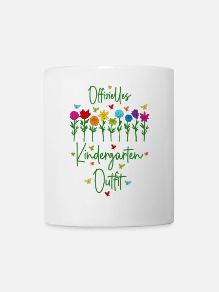Offizielles Kindergarten Outfit mit bunten Blumen - Tasse - Weiß