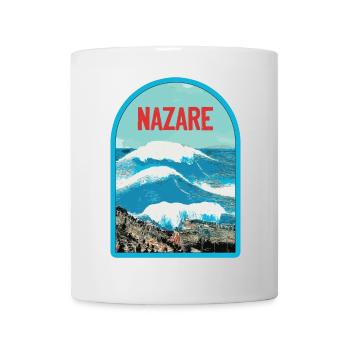 Nazaré au Portugal: Surfers & Grandes Vagues - Mug blanc - blanc - Devant