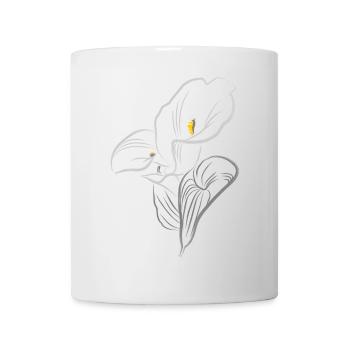 CALLA JAUNE-GRIS - Mug blanc - blanc - Devant