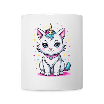 Süße Katzeneinhorn - Tasse - Weiß - Vorne
