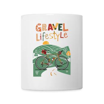 Adventure Cycling Travel Tee Gravel Bike - Mug - white - Front