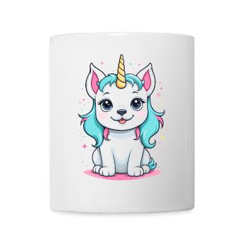Chien Licorne Kawaii - Mug blanc - blanc - Devant