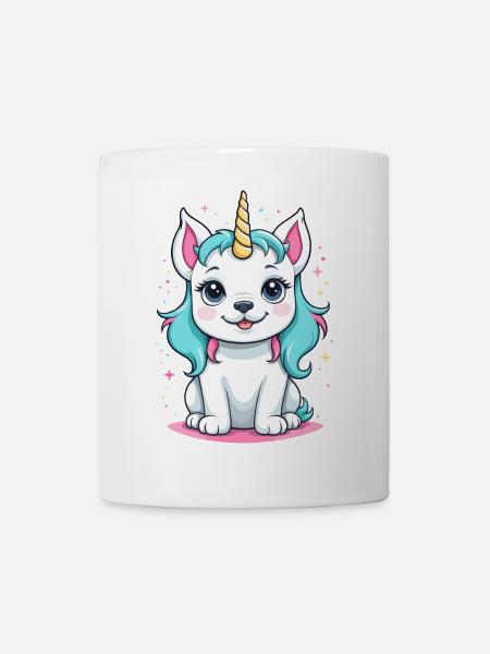 Kawaii Einhorn Hund - Tasse - Weiß