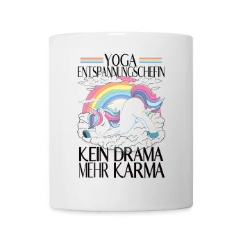 Yoga Relaxation Unicorn – Plus de drame Karma - Mug blanc - blanc - Devant