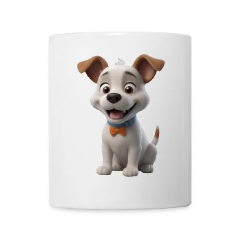 Liebes Hündchen mit Fliege - Tasse - Weiß - Vorne