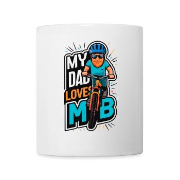 Father's Day Mountain Biking Illustration - Mug - white - Front