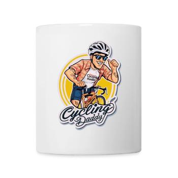 Radfahren Papa Cartoon Aufkleber - Tasse - Weiß - Vorne
