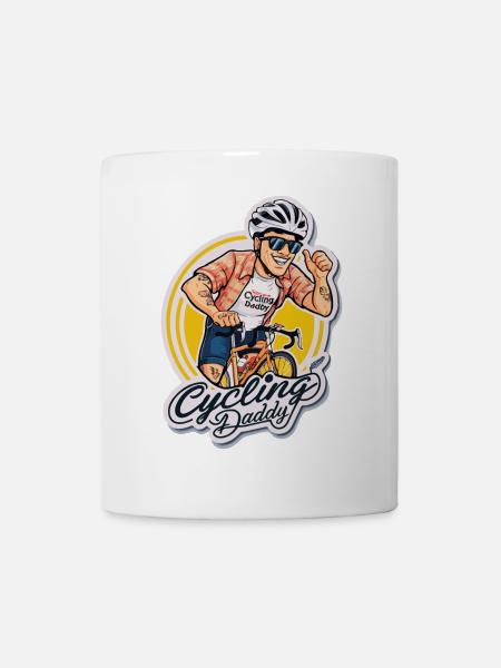 Vélo papa dessin animé autocollant - Mug blanc - blanc