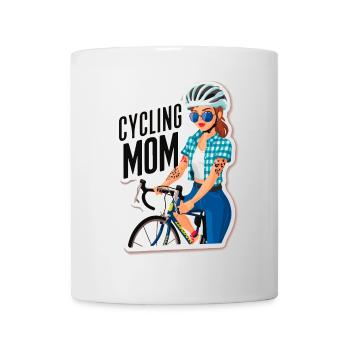 Radfahren Mama Empowerment Aufkleber - Tasse - Weiß - Vorne