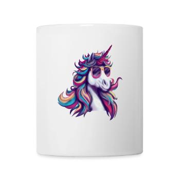 Licorne cool avec lunettes de soleil – Pop Art - Mug blanc - blanc - Devant