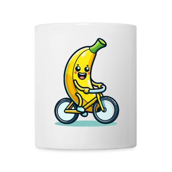 Banana Biker : le pédalier qui épluche - Mug blanc - blanc - Devant