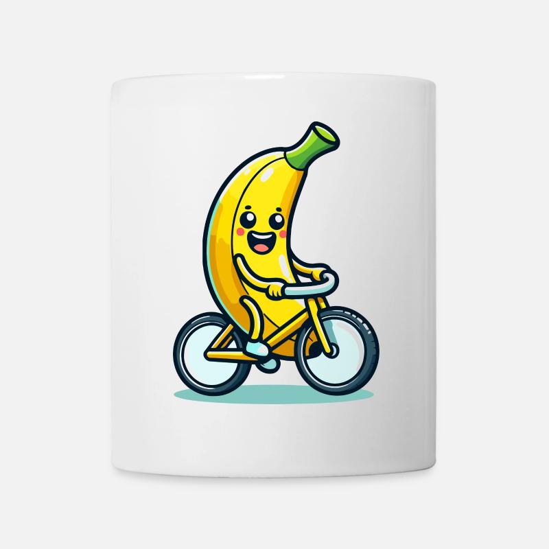 Banana Biker : le pédalier qui épluche - Mug blanc - blanc