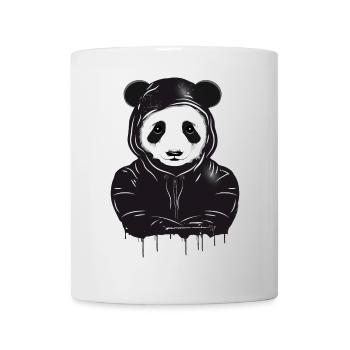 witziger Panda Bär Kopf mit Hoodie Kapuze - Tasse - Weiß - Vorne