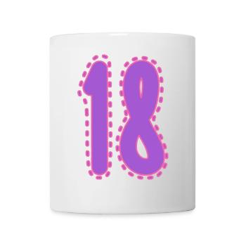 18. 18 YEARS OLD. 18th ANNIVERSARY. 18 BIRTHDAY. - Mug - white - Front