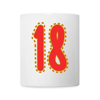18. 18 YEARS OLD. 18th ANNIVERSARY. 18 BIRTHDAY. - Mug - white - Front