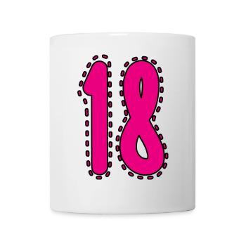 18. 18 YEARS OLD. 18th ANNIVERSARY. 18 BIRTHDAY. - Mug - white - Front