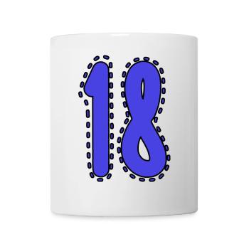 18. 18 YEARS OLD. 18th ANNIVERSARY. 18 BIRTHDAY. - Mug - white - Front