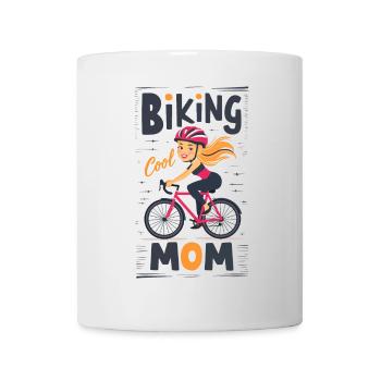 Cool Biking Mom Illustration Design - Mug blanc - blanc - Devant