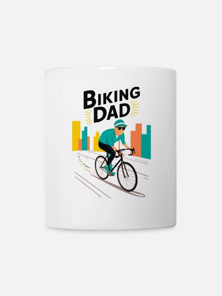 Biking Papa Illustration für aktive Väter - Tasse - Weiß