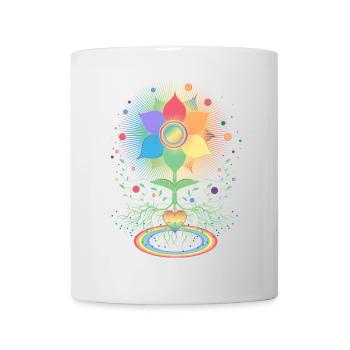 Flower with Root and Rainbow Symbol for Pride - Mug - white - Front
