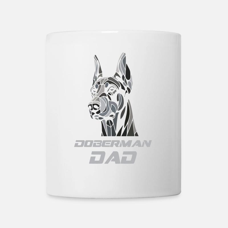 Dobermann Papa Hundekopf - Tasse - Weiß