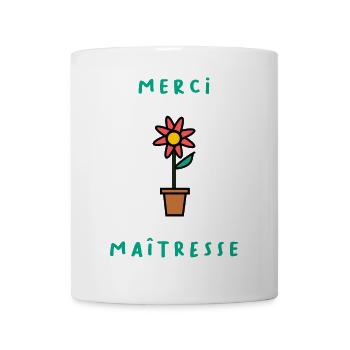 MERCI. MAÎTRESSE. MAÎTRE. MERCI MAÎTRESSE - Mug blanc - blanc - Devant