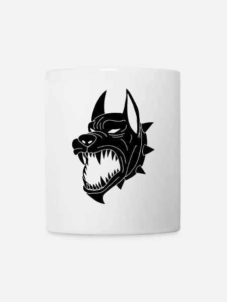 Schwarzer Hund der Unterwelt - Tasse - Weiß