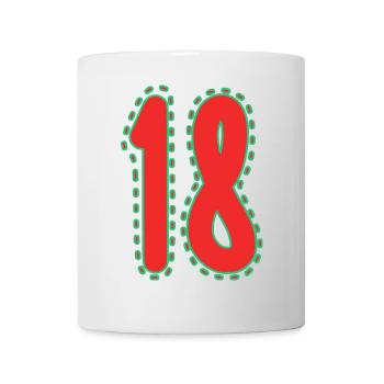 18. 18 JAHRE ALT. 18. JAHRESTAG. 18. GEBURTSTAG. - Tasse - Weiß - Vorne
