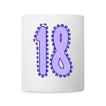 18. 18 YEARS OLD. 18th ANNIVERSARY. 18 BIRTHDAY. - Mug - white - Front