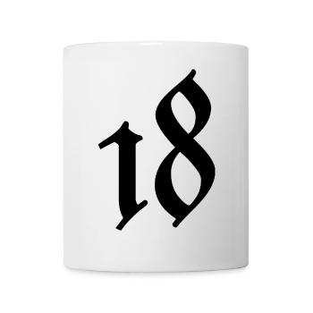 18. 18 YEARS OLD. 18th ANNIVERSARY. 18 BIRTHDAY. - Mug - white - Front