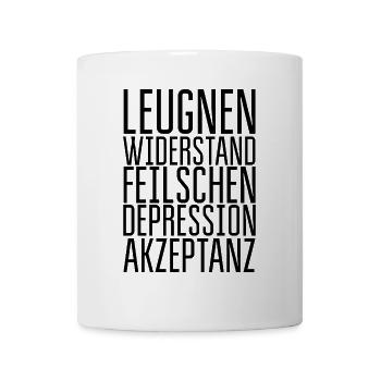 Cinq étapes du deuil - Mug blanc - blanc - Devant