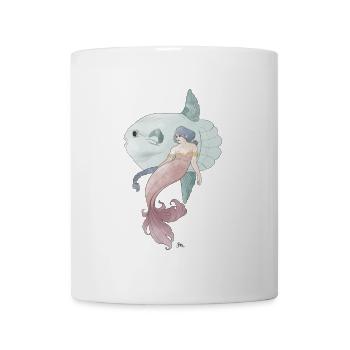Friends of the Sea – Mermaid with Sunfish - Mug - white - Front