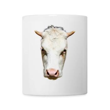 funny cow cow head gift farmer - Mug - white - Front