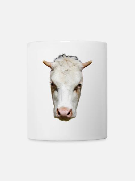 lustige Kuh Kuhkopf Geschenk Bauern - Tasse - Weiß