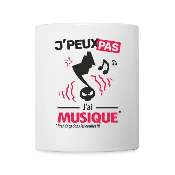 J'peux pas, j'ai musique - Mug blanc - blanc - Devant