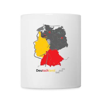Deutschland Landkarte mit Farbblock - Tasse - Weiß - Vorne