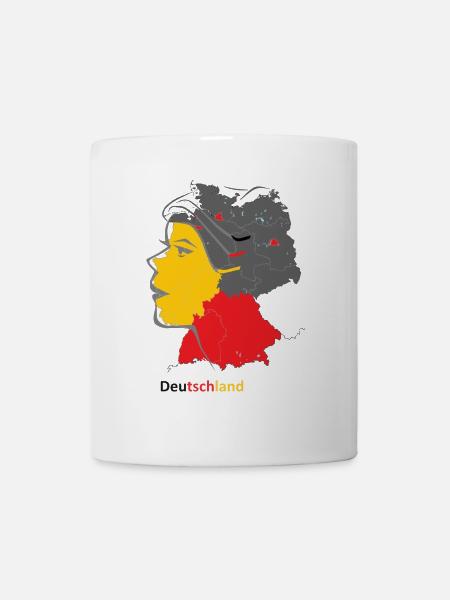 Deutscher Landkartenstil mit Nationalfarben - Tasse - Weiß