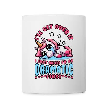 Licorne qui pleure paresseuse : J’ai juste besoin d’être dramatique - Mug blanc - blanc - Devant