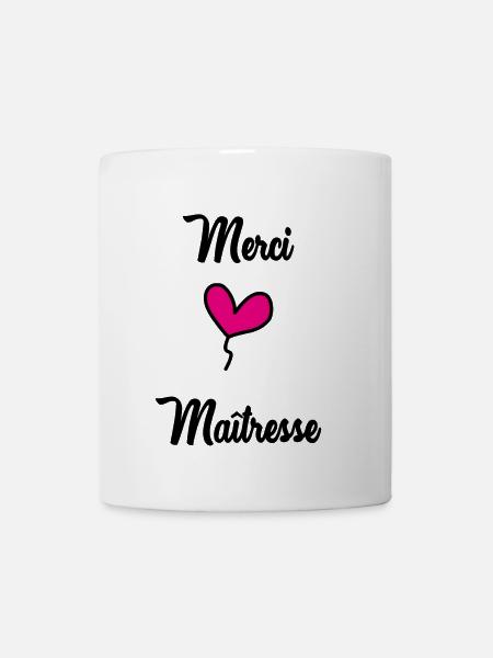 MAÎTRESSE. MAITRE. MERCI. MERCI MAÎTRESSE - Mug blanc - blanc