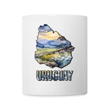 Aquarell Landkarte Uruguay - Tasse - Weiß - Vorne