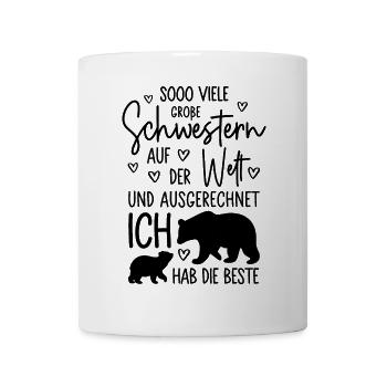 Mädchen Schwestern Bären Beste große Schwester - Tasse - Weiß - Vorne