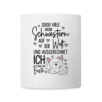So viele Schwestern Katzen Beste Große Schwester - Tasse - Weiß - Vorne