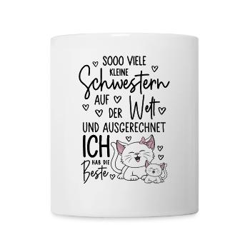 So viele Schwestern Katzen Beste Kleine Schwester - Tasse - Weiß - Vorne