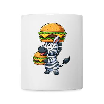 Whimsical Zebra Hamburger Fast Food Cheeseburger - Mug - white - Front
