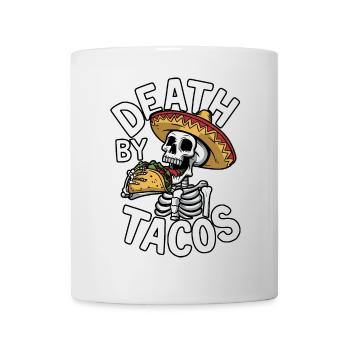 Festin de squelette humoristique Death By Tacos Sombrero - Mug blanc - blanc - Devant