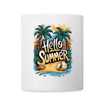 Tropisches Sommerstrand-Design - Tasse - Weiß - Vorne