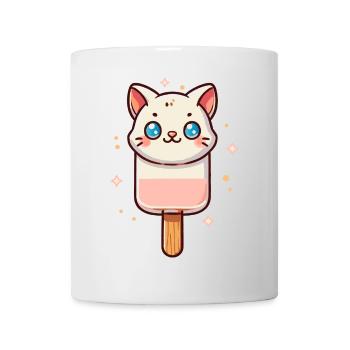 niedliches Katzen-Eis-Motiv für den Sommer - Tasse - Weiß - Vorne